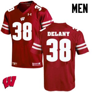 Men's Wisconsin Badgers NCAA #38 Sam DeLany Red Authentic Under Armour Stitched College Football Jersey FP31W11LR